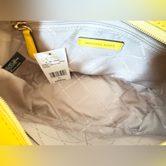 Michael Kors Jet Set Travel XS Tote Shoulder Bag Yellow Citrus - Picture 9 of 15